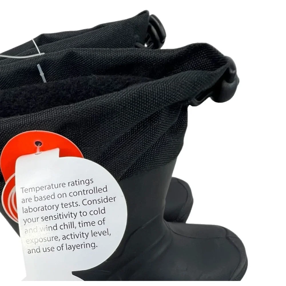 Wonder Nation Unisex Size 7 Black Winter Insulated To -25 degrees Rubber‎ Boots